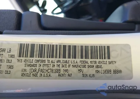 2017 Jeep Grand Cherokee Altitude 4X4 из США, поврежденный, VIN 1C4RJFAG1HC701689